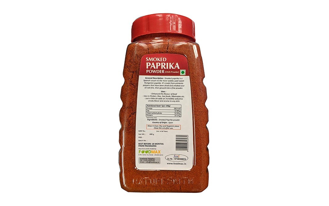 NatureSmith Smoked Paprika Powder (Chilli Powder)   Plastic Jar  400 grams
